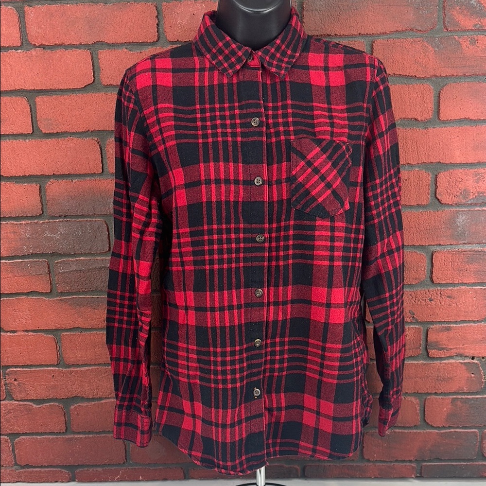 Field & Stream Womans Small Buffalo Plaid Button-Down‎ Flannel Shirt – Cozy